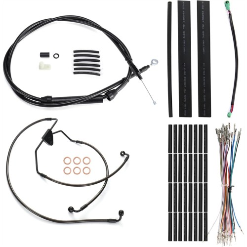 Motorcycle 12/14/16" Handlebar Brake Line Clutch Throttle Cables For Harley Touring Models Without ABS 2008-2013