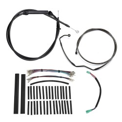 Motorcycle 12/14/16" Handlebar Brake Line Clutch Throttle Cables For Harley Touring Models With ABS 2008-2013