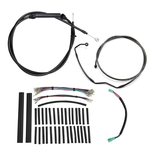 Motorcycle 12/14/16" Handlebar Brake Line Clutch Throttle Cables For Harley Touring Models With ABS 2008-2013