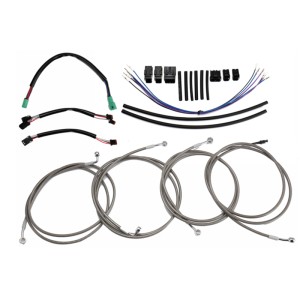 Motorcycle 12/14/16" Handlebar Brake Line Clutch Throttle Cables For Harley Touring Models With ABS 2014-2016