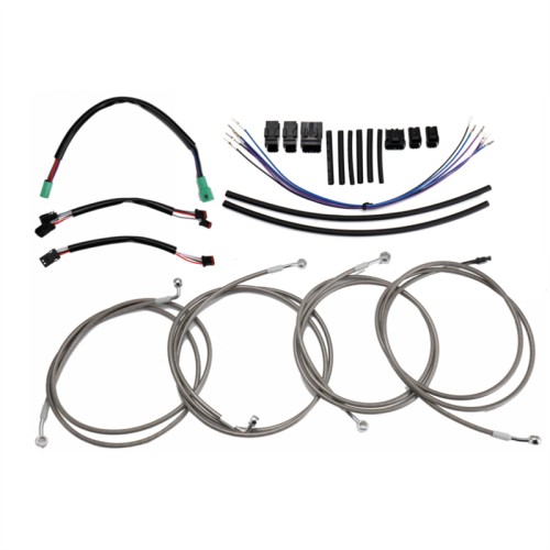 Motorcycle 12/14/16" Handlebar Brake Line Clutch Throttle Cables For Harley Touring Models With ABS 2014-2016