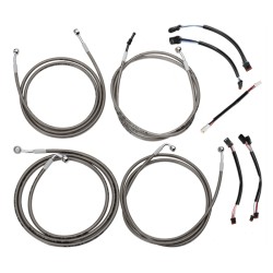 Motorcycle 12/14/16" Handlebar Brake Line Clutch Throttle Cables For Harley Touring Models With ABS 2017-2020