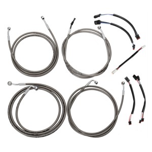 Motorcycle 12/14/16" Handlebar Brake Line Clutch Throttle Cables For Harley Touring Models With ABS 2017-2020