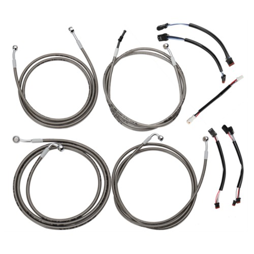 Motorcycle 12/14/16" Handlebar Brake Line Clutch Throttle Cables For Harley Touring Models With ABS 2017-2020