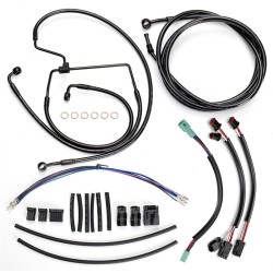 Motorcycle 12/14/16" Handlebar Brake Line Clutch Throttle Cables For Harley Touring Without ABS Models 2014-2016