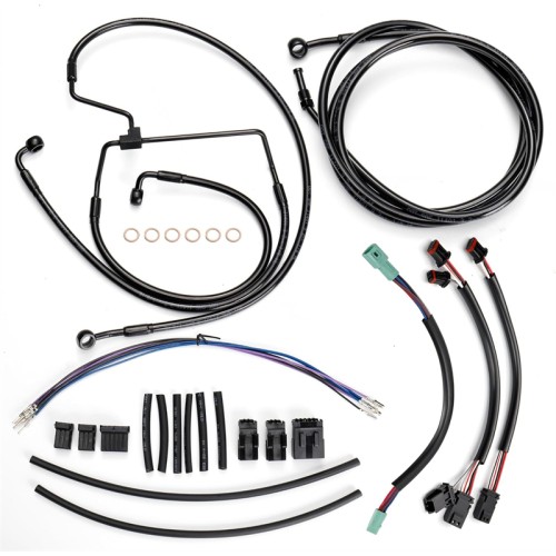 Motorcycle 12/14/16" Handlebar Brake Line Clutch Throttle Cables For Harley Touring Without ABS Models 2014-2016