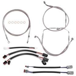 Motorcycle 12/14/16" Handlebar Brake Line Clutch Throttle Cables For Harley Touring Road King Road Glide Street Glide Without ABS 2017-2020