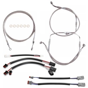 Motorcycle 12/14/16" Handlebar Brake Line Clutch Throttle Cables For Harley Touring Road King Road Glide Street Glide Without ABS 2017-2020