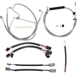 Motorcycle 12/14/16" Handlebar Brake Line Clutch Throttle Cables For Harley Touring Road King Road Glide Street Glide Without ABS 2021-later