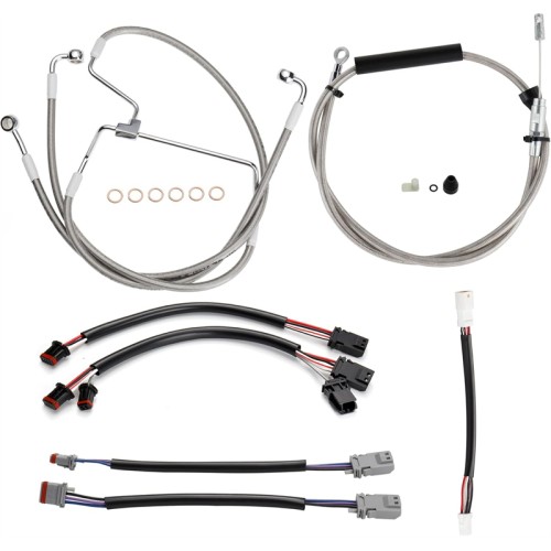Motorcycle 12/14/16" Handlebar Brake Line Clutch Throttle Cables For Harley Touring Road King Road Glide Street Glide Without ABS 2021-later