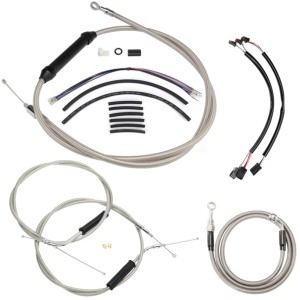Motorcycle 12/14/16" Handlebar Brake Line Clutch Throttle Cables For Harley Softail Without ABS Models 2011-2015