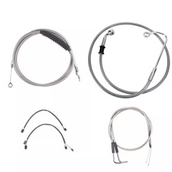Motorcycle 12-16" Handlebar Brake Line Clutch Throttle Cables For Harley Softail With ABS Models 2011-2015