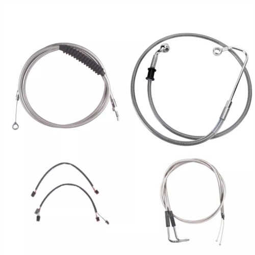 Motorcycle 12-16" Handlebar Brake Line Clutch Throttle Cables For Harley Softail With ABS Models 2011-2015