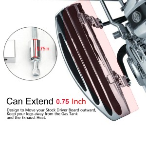 RP0440-2025 Driver Floorboard Extensions 1" Front Foot Pegs Extenders Kit For Harley Touring Road King Electra Street Glide 2009-Later