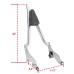 RP7771-2059 22" Tall Sharp Style Sissy Bar 1.3" Fat Passenger Backrest Bar Detachable Compatible For Harley Touring Models 2009-Later