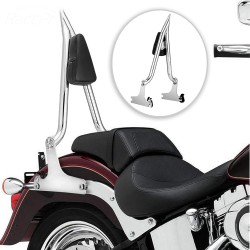 RP7771-2071 24" Tall Sharp Style Sissy Bar 1.3" Fat Passenger Backrest Bar Detachable Compatible For Harley Softail Fatboy FXST FXSTB FXSTS 2006-2017
