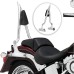 RP7771-2073 24" Tall Sharp Style Sissy Bar 1.3" Fat Passenger Backrest Bar Detachable Compatible For Harley Dyna Models 2006-2017 (except FLD)