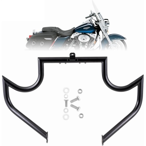 RP0890-1046 Detachable Motorcycle Mustache Style Crash Bar Engine Guard Highway Bar For Harley Touring Models 1997-2008