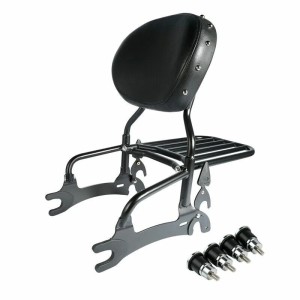 RP7771-3073B Motorcycle Adjustable& Detachable Passenger Sissy Bar with Luggage Rack+Docking Hardware Kit For Indian Roadmaster with PowerBand Audio Package 2024-Later