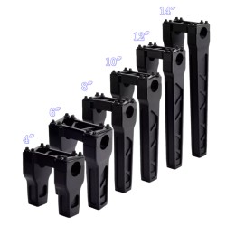 RP9920-1157 1-1/4" Mount Handlebar Risers Height 6" for Harley Dyna Softail Touring