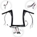 RP9910-2123 12" Pre-Wired Bagger Monkey Bar-Sharp Handlebar for Harley Softail Dyna Sportsters Touring Road King