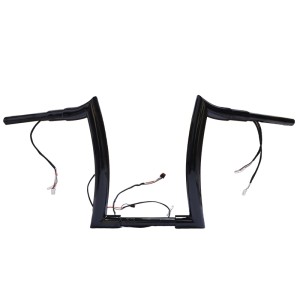 RP9910-2130 10" Pre-Wired Bagger Monkey Bar-Sharp Handlebar for Harley Softail Dyna Sportsters Touring Road King