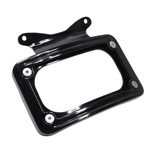 Motorcycle Curved Laydown License Plate Mount Bracket For Harley Touring Street Glide Road King FLHRXS FLHX, FLHXS, FLHXST, FLTRX, FLTRXS, and FLTRXST models