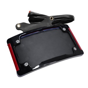 Motorcycle Curved License Plate Frame with LED Lighting For Harley Touring Street Glide Road King FLHRXS FLHX, FLHXS, FLHXST, FLTRX, FLTRXS, and FLTRXST models