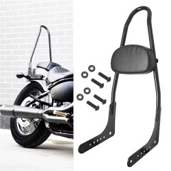 RP7771-2093B Motorcycle Rear Passenger Sissy Bar Black Backrest Pad for Harley Softail Low Rider Fat Bob Breakout 2018-Later