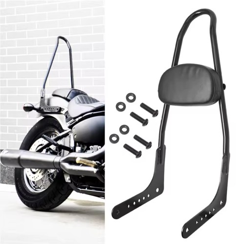 RP7771-2093B Motorcycle Rear Passenger Sissy Bar Black Backrest Pad for Harley Softail Low Rider Fat Bob Breakout 2018-Later