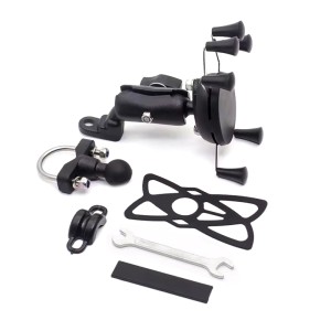 RP2270-1001B Universal Motorcycle 6 Feet X-Shape Phone Mount Cell Phone GPS Stand Holder Mirror Mounts