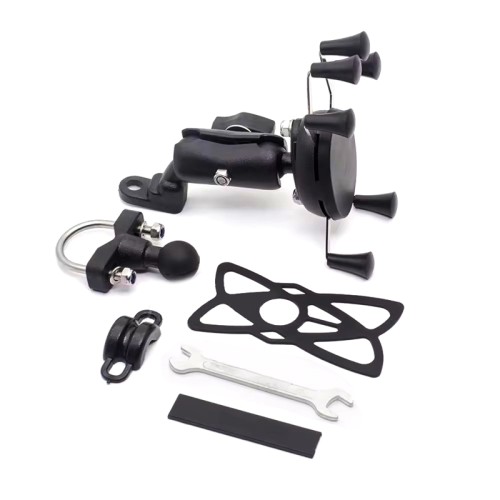 RP2270-1001B Universal Motorcycle 6 Feet X-Shape Phone Mount Cell Phone GPS Stand Holder Mirror Mounts