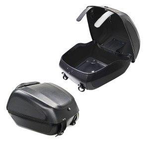 RP5510-3001B Universal leather hard top box with rack for custom bike for