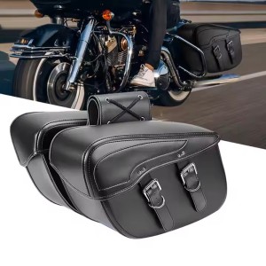RP5530-3012B Leather Motorcycle Saddle Bag, Motorcycle Luggage Panniers