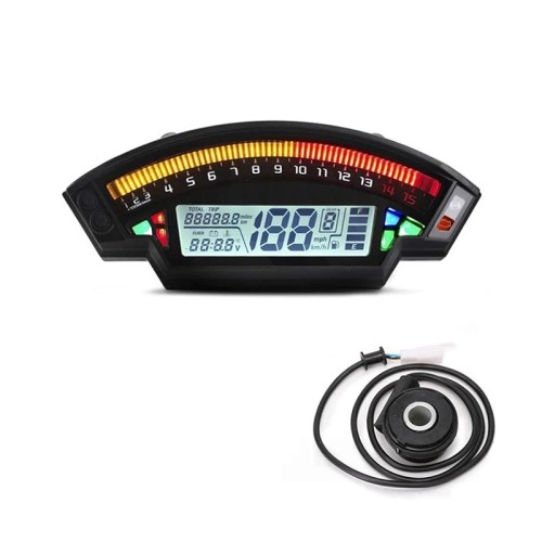 RP1140-1007B Universal Motorcycle speedometer digital  Tachometer LCD