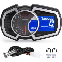 RP1140-1008B Universal Motorcycle speedometer digital   Tachometer LCD