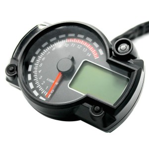 RP1140-1032B Universal Motorcycle LED LCD Digital Tachometer Speedometer Odometer Gauge 160KM