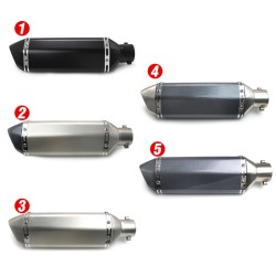 RP0520-1018 Universal 51mm Full Stainless steel material Black exhaust pipe with silencer