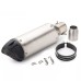 RP0520-1049B Universal Motorcycle exhaust muffler Street Slim Stainless Steel  Black