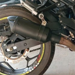 RP0520-1049B Universal Motorcycle exhaust muffler Street Slim Stainless Steel  Black