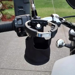 RP3360-4016C Universal Motorcycle Cup Holder Handlebar Water Mug Holder fit for 7/8" to 1 1/4" handlebar Motorcycle.