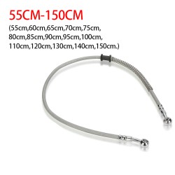 RP9950-1011S Universal 85CM Motorcycle Brake Oil Hose Line Banjo Fitting Stainless Steel Braided