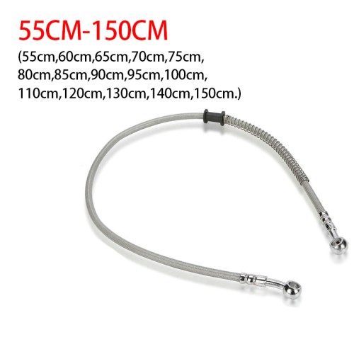 RP9950-1011S Universal 85CM Motorcycle Brake Oil Hose Line Banjo Fitting Stainless Steel Braided