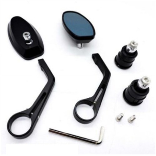 RP9980-1031 Universal CNC Bar End Mirror 7/8" Aluminum Oval Side View Black