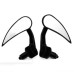 RP9980-1044 Universal 1 Inch or 7/8 inch Teardrop Glass Universal Motorcycle Bar End Rear Mirrors
