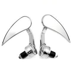 RP9980-1044 Universal 1 Inch or 7/8 inch Teardrop Glass Universal Motorcycle Bar End Rear Mirrors