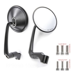 RP9980-1065 Universal Refit Rearview Mirror Cafe Racer Round Electroplate Apply For Super Soco Ts Tc