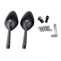 RP9980-1077B Universal 2pc Black 8mm 10mm Motorcycle CNC Rearview Mirrors