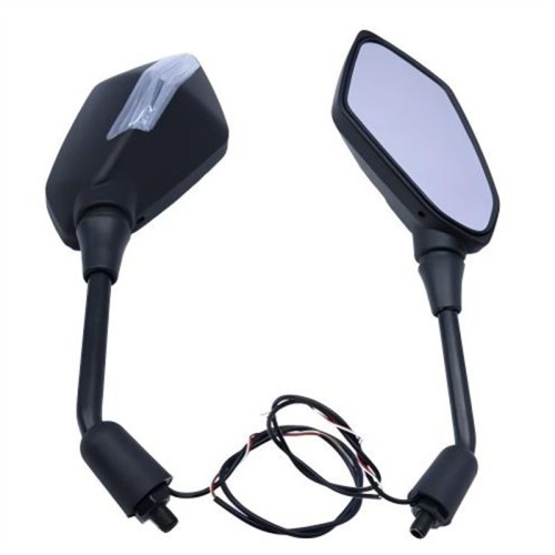 RP9980-1100B Universal Black Integrated Turn Signal Motorcycle Mirrors