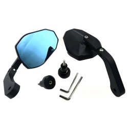 RP9980-1163B Universal Motorcycle CNC Mirror Diamond Handlebar Mirror Adjustable Mirror